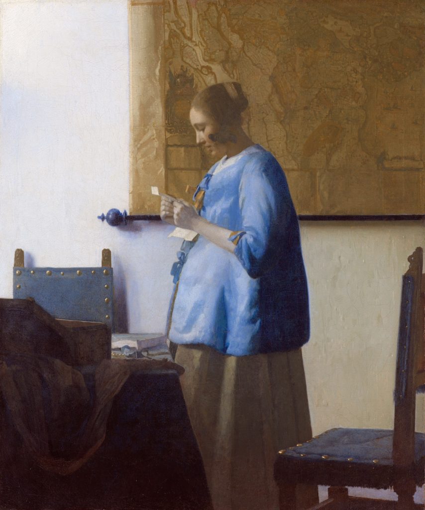 Johannes Vermeer, Woman in Blue Reading a Letter (1663–64). Courtesy of the Rijksmuseum Amsterdam.