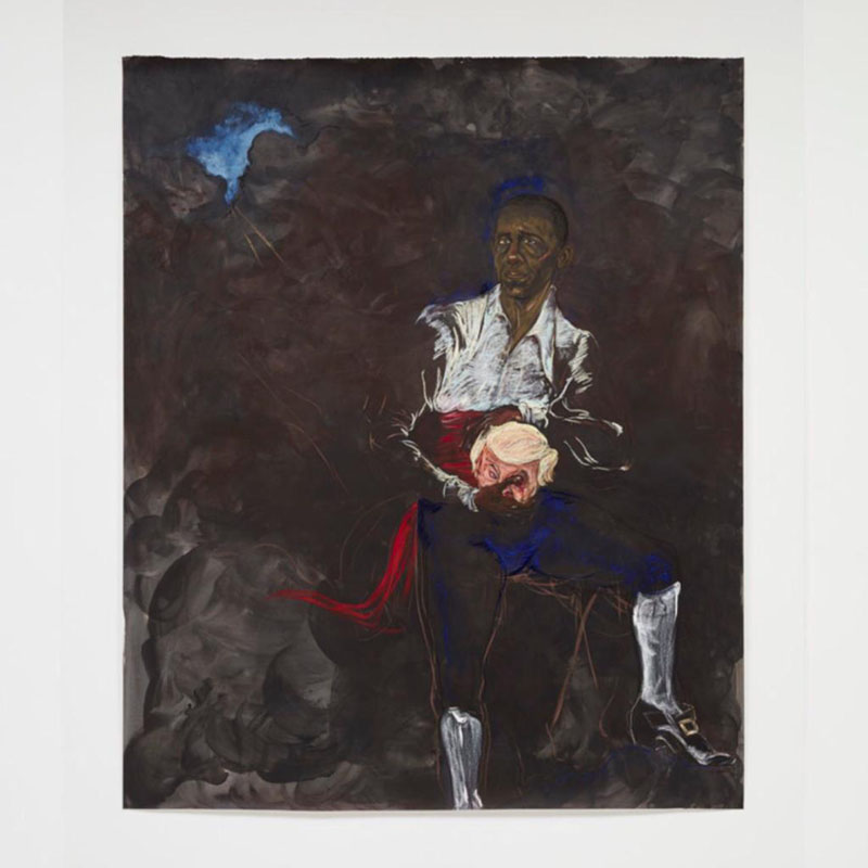 Kara Walker, Barack Obama as Othello "The Moor" With the Severed Head of Iago in a New and Revised Ending by Kara E.