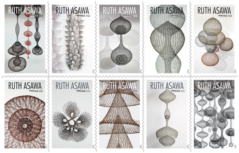 Ruth Asawa stamps. ©2020 U.S. Postal Service. All rights reserved.