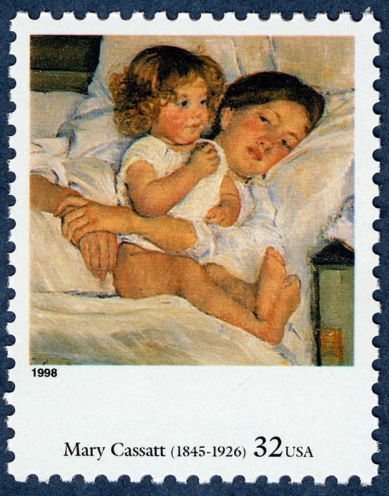 Mary Cassatt, Breakfast in Bed. ©United States Postal Service