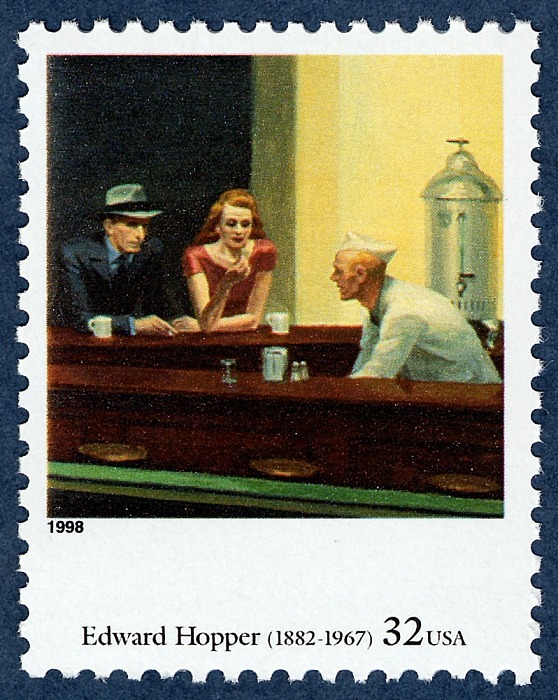 Edward Hopper “Nighthawk Stamp.” Copyright United States Postal Service.