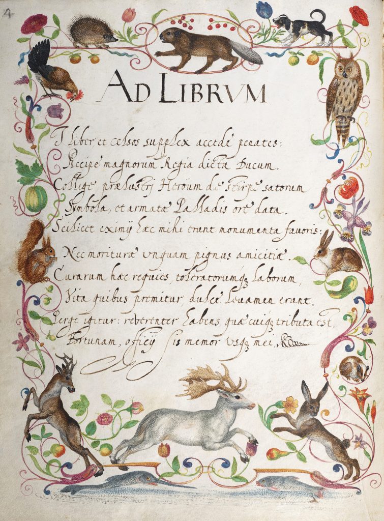 Latin poems in Philipp Hainhofer’s Das Große Stammbuch. Photo courtesy of the Herzog August Bibliothek Wolfenbüttel (HAB).