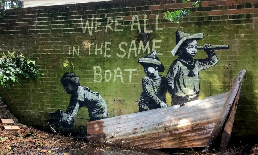 «همه ما در یک قایق هستیم» اثر مربوط به Banksy ؟